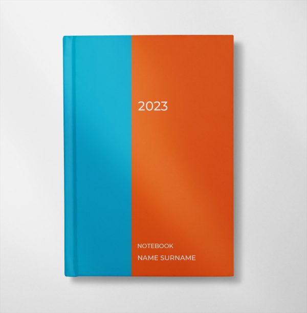 Personalised blue & orange design Notebook