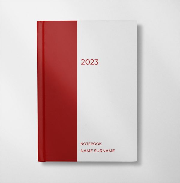 personalised cherry and white colour design notebook