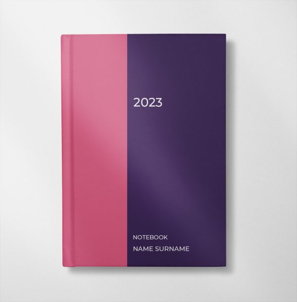 personalised purple and pink colour design diary