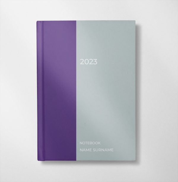 personalised purple and ice colour design diary