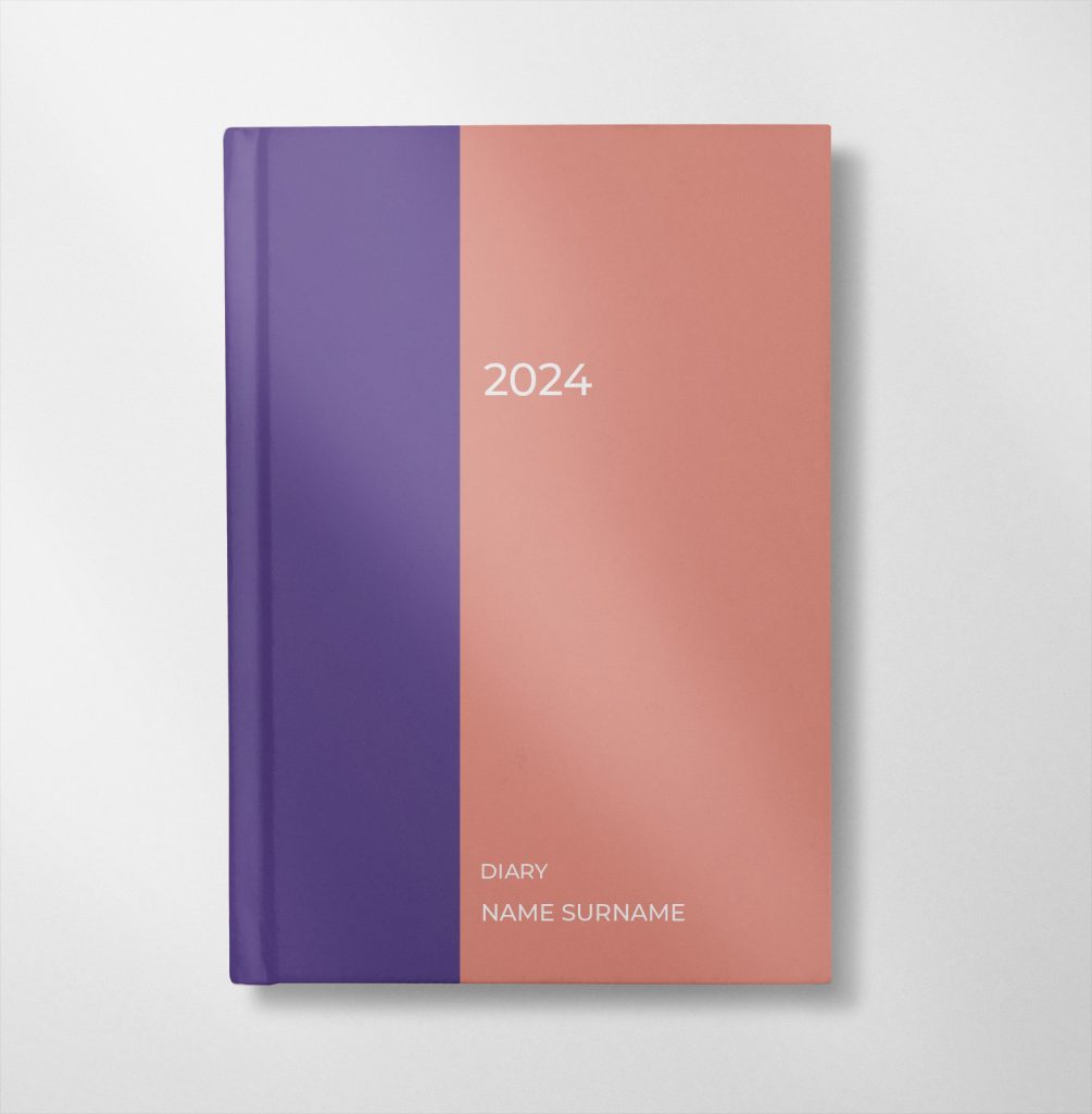 personalised violet and dahlia colour design diary