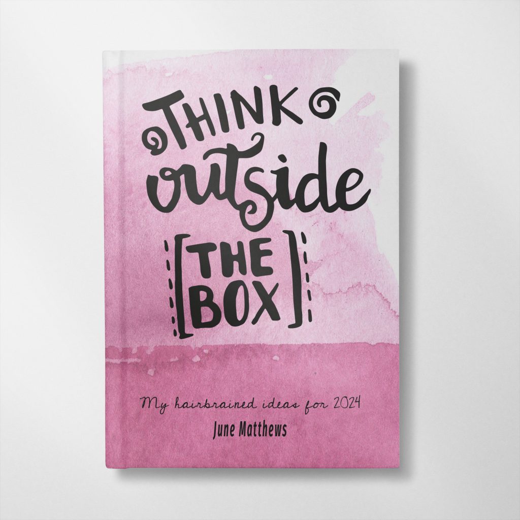 Personalised Think outside the box design in pink Notebook