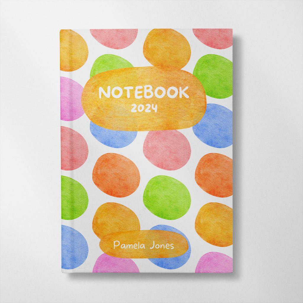 Personalised Watercolour dots design Notebook