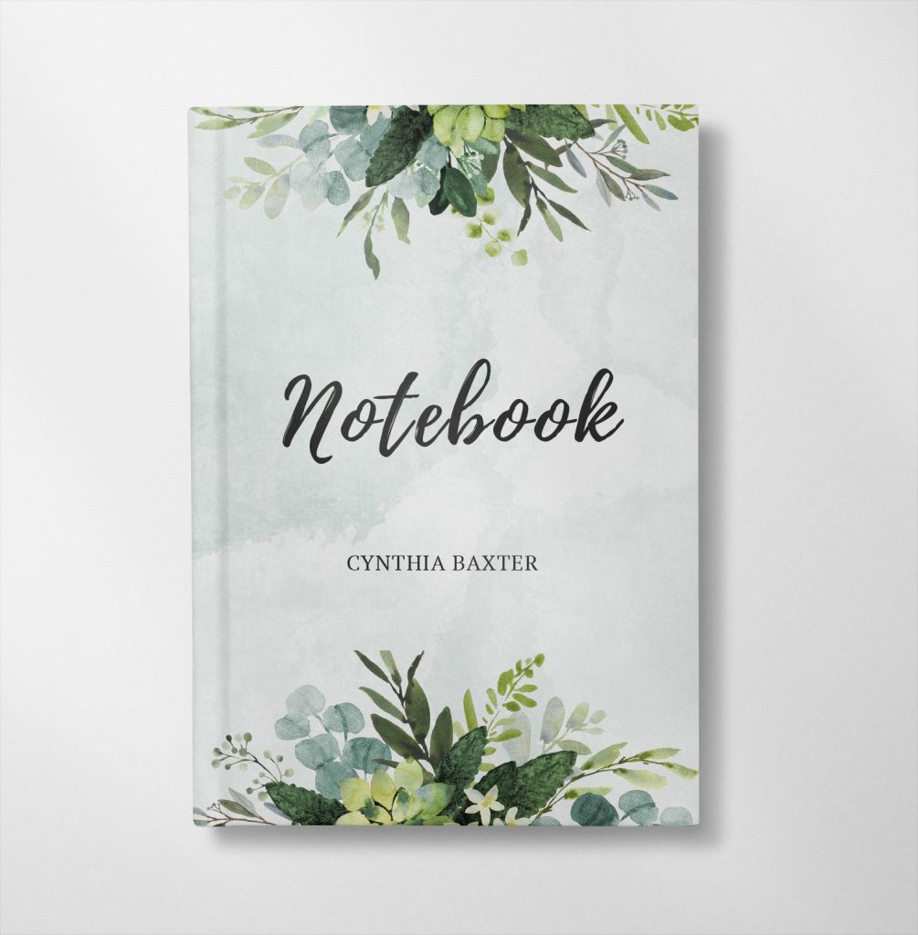 Personalised Watercolour floral design Notebook