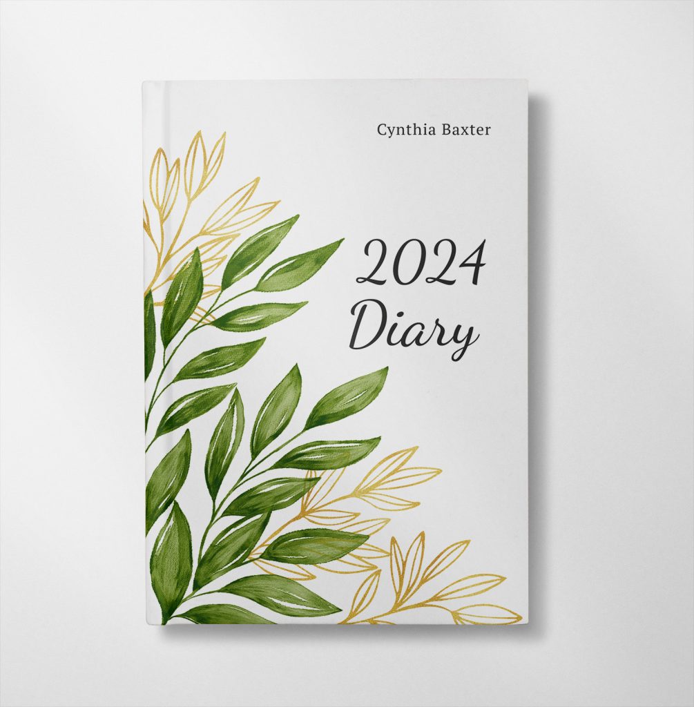 personalised Watercolour leaves design diary