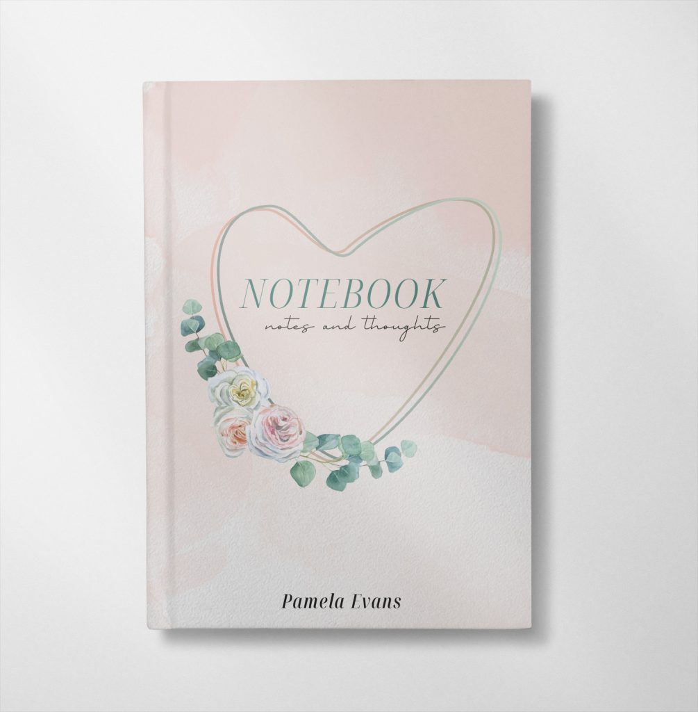 Personalised Watercolour floral heart design Notebook
