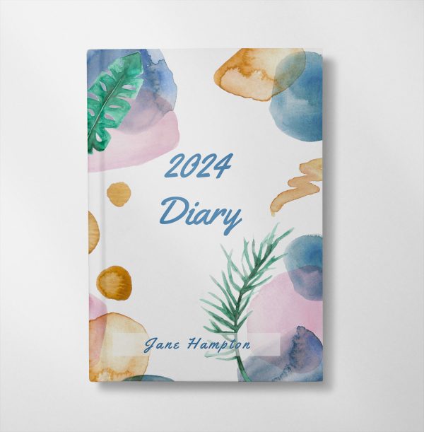 personalised Watercolour shapes design diary