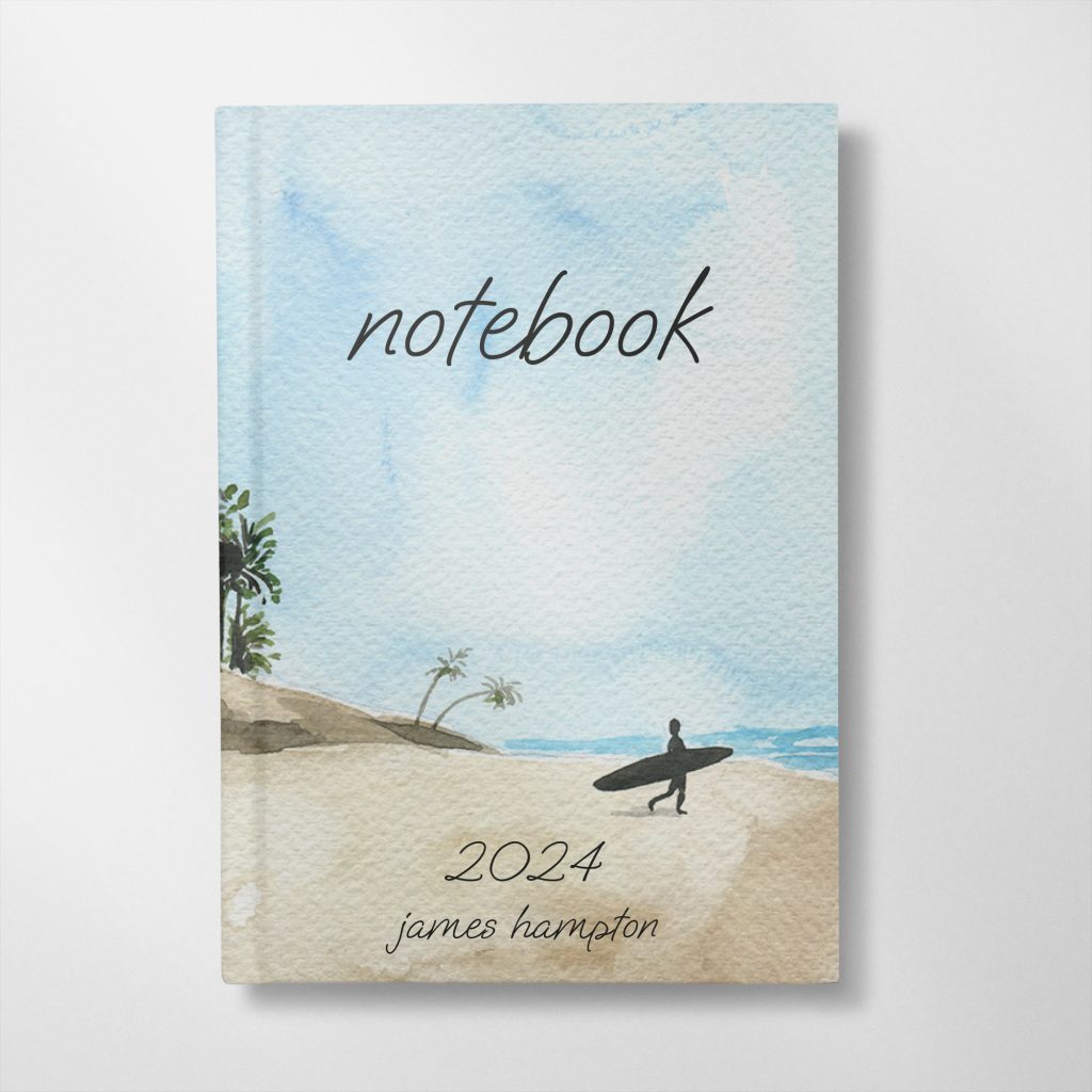 Personalised Watercolour Beach Notebook