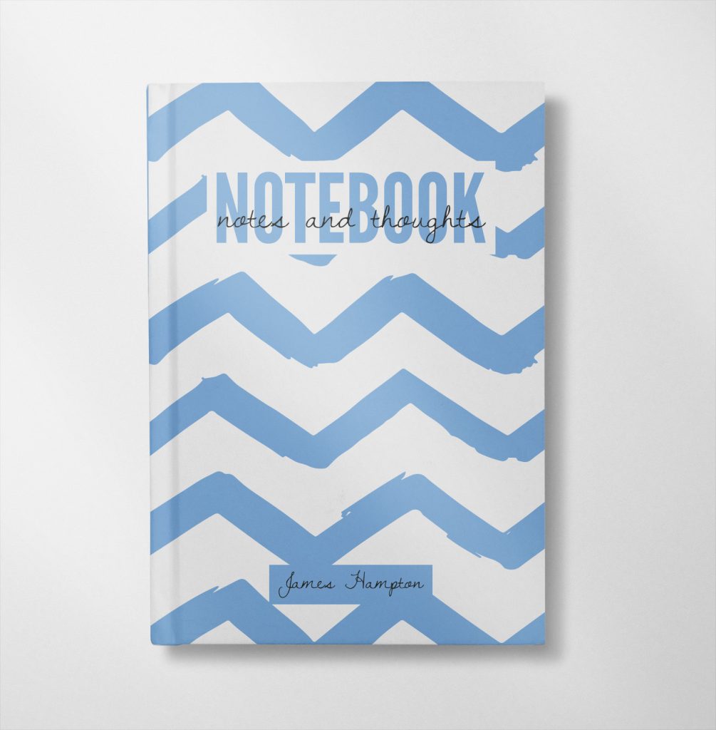 Personalised blue Wavy Lines design Notebook