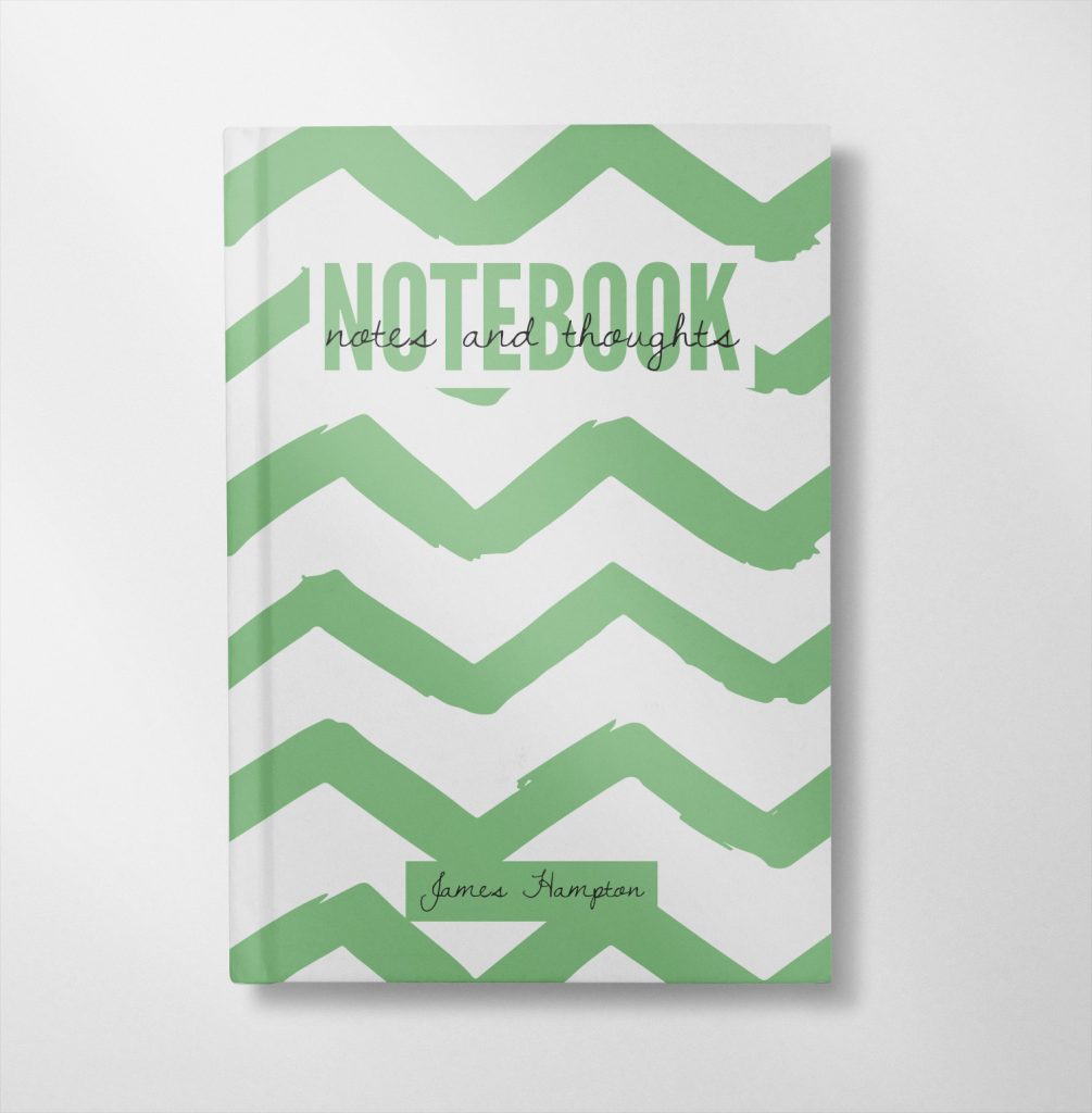 Personalised green Wavy Lines design Notebook