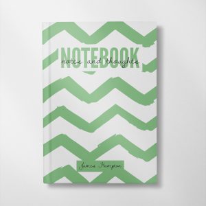 Personalised green Wavy Lines design Notebook