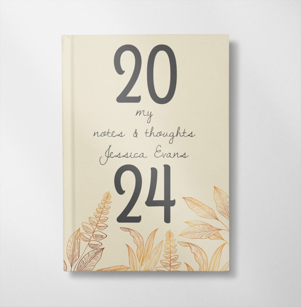 personalised Yellow Floral Notes & thoughts design notebook