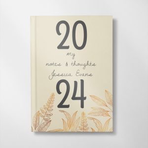 personalised Yellow Floral Notes & thoughts design notebook