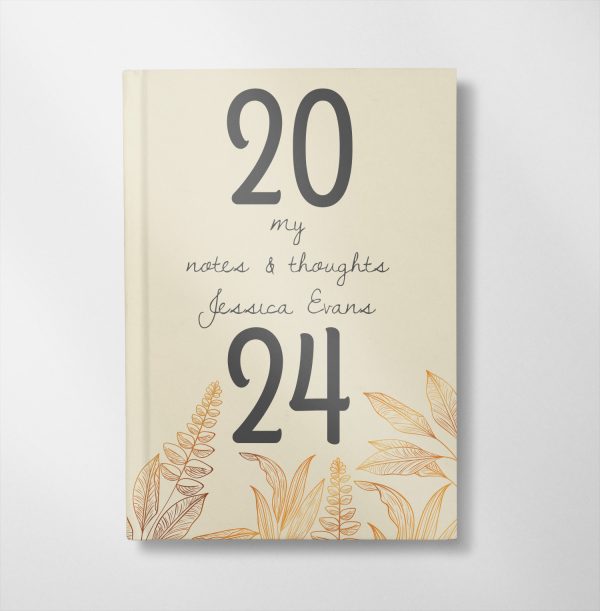 personalised Yellow Floral Notes & thoughts design notebook