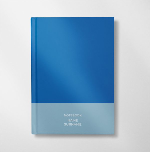 personalised blue and aquamarine colour design notebook
