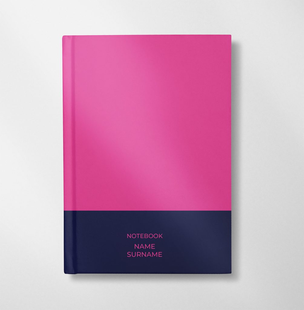 personalised blue and candy colour design notebook