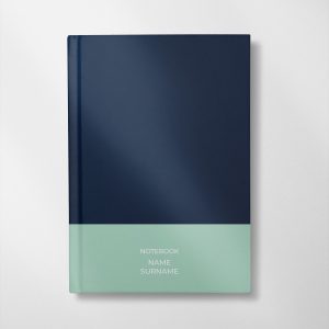 personalised blue and mint colour design notebook