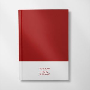 personalised cherry and white colour design notebook