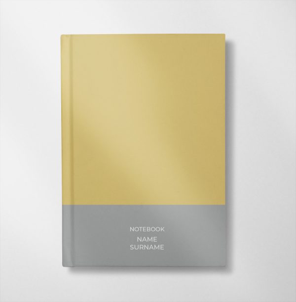 personalised citron and grey colour design notebook