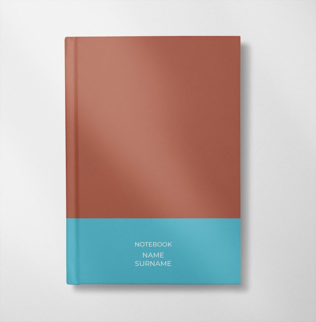 personalised copper and aged copper colour design notebook