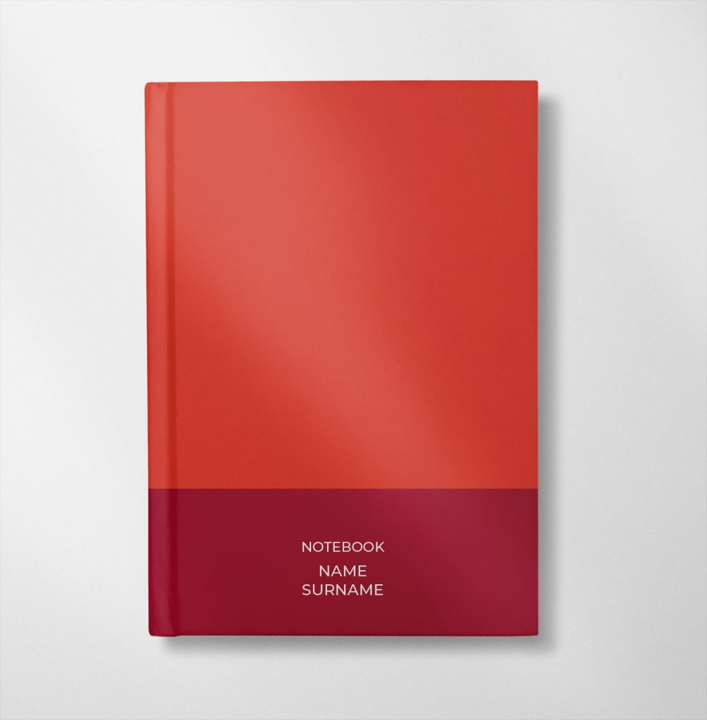 personalised fiesta and jester red colour design notebook