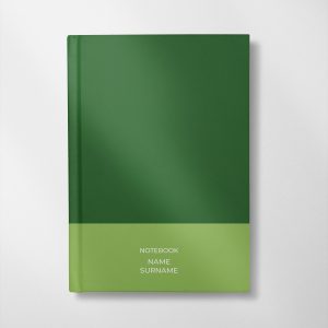 personalised forest and moss green colour design notebook