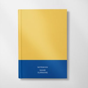 personalised gold and blue colour design notebook