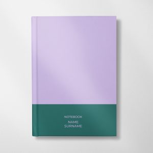 personalised lilac and green colour design notebook