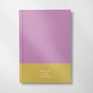 personalised orchid and gold colour design notebook