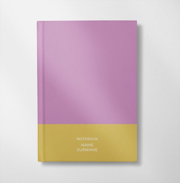 personalised orchid and gold colour design notebook