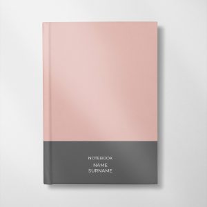 personalised pink and grey colour design notebook