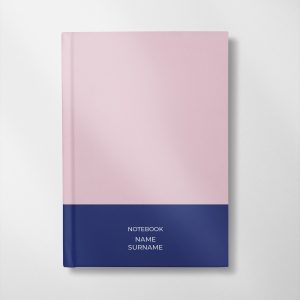 personalised pink and navy blue colour design notebook