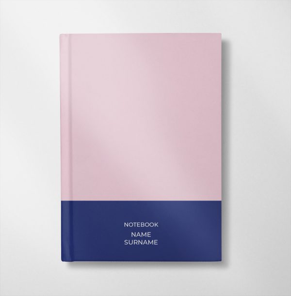 personalised pink and navy blue colour design notebook