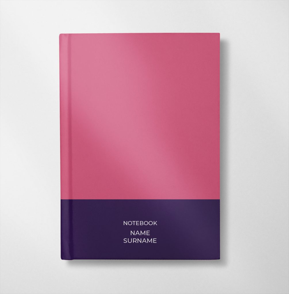 personalised pink and purple colour design notebook