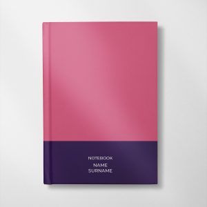 personalised pink and purple colour design notebook