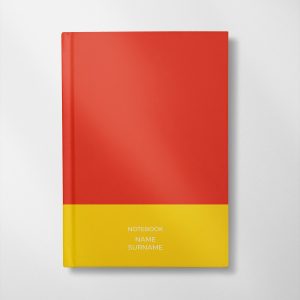 personalised red and yellow colour design notebook