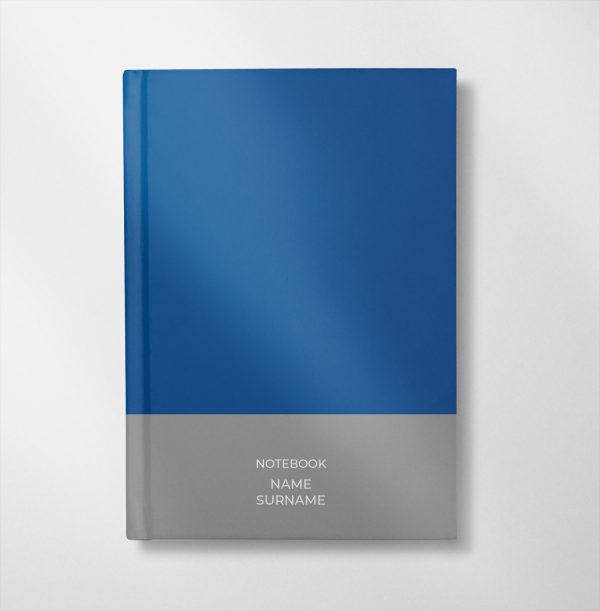 personalised sea blue and silver colour design notebook