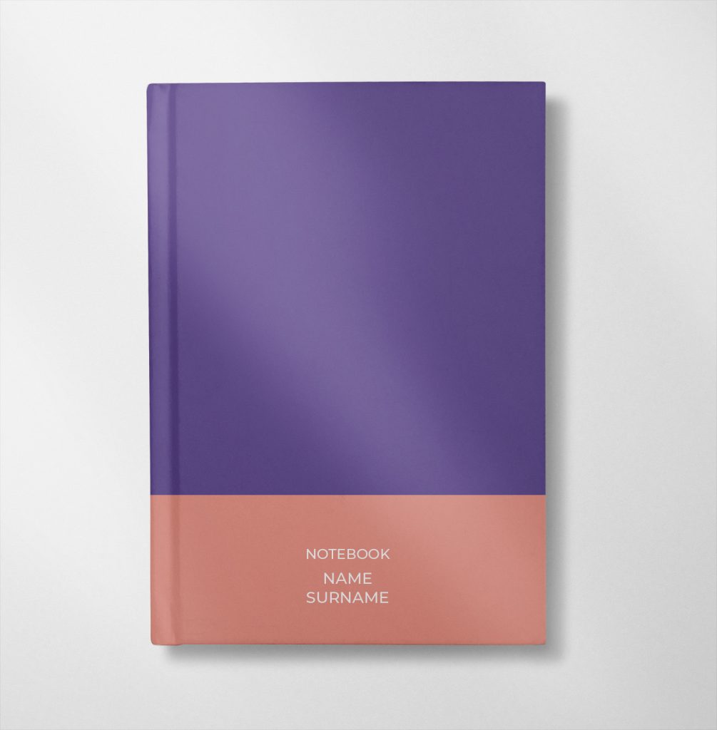 personalised violet and dahlia colour design notebook