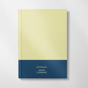 personalised yellow and blue colour design notebook