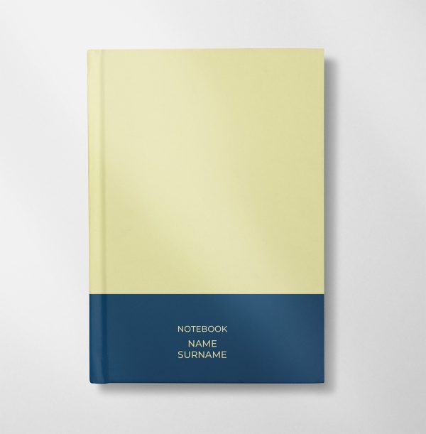 personalised yellow and blue colour design notebook