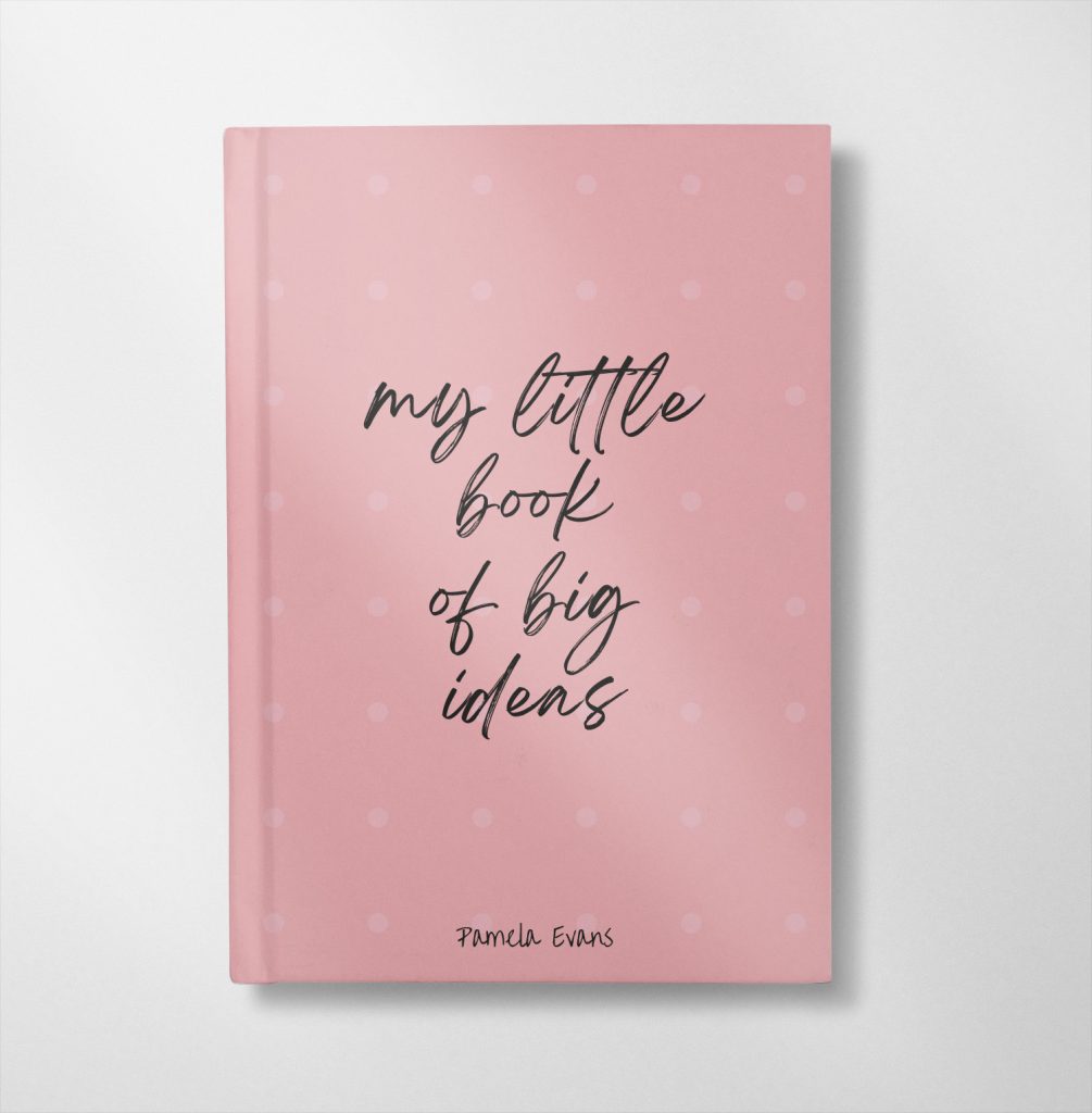 personalised little book of big ideas in Pink design notebook