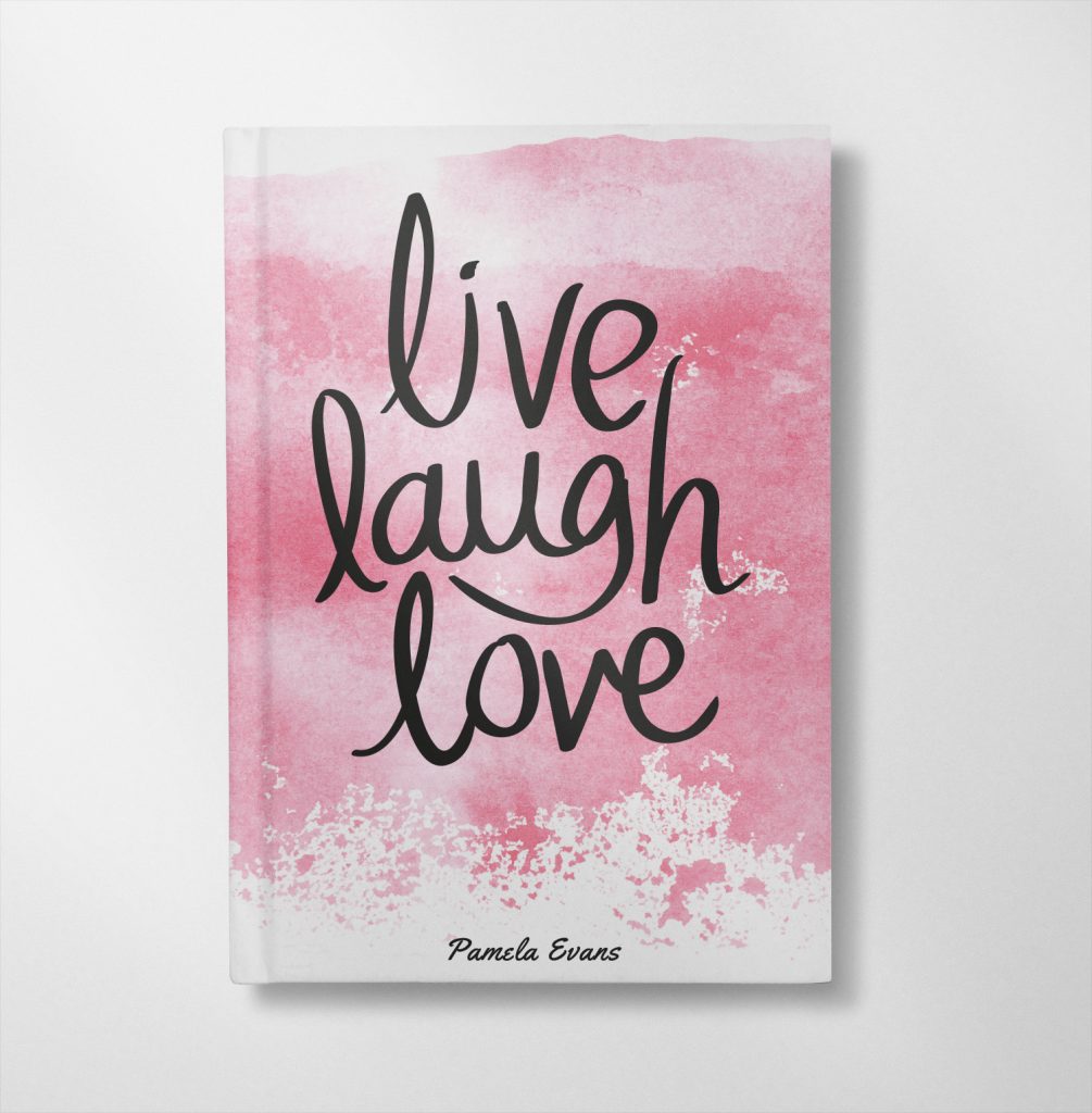 personalised live laugh love design notebook