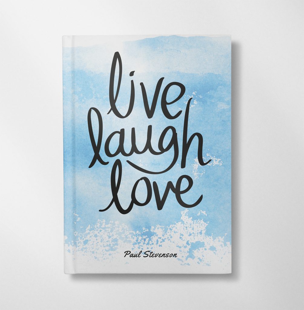 personalised live laugh love design notebook