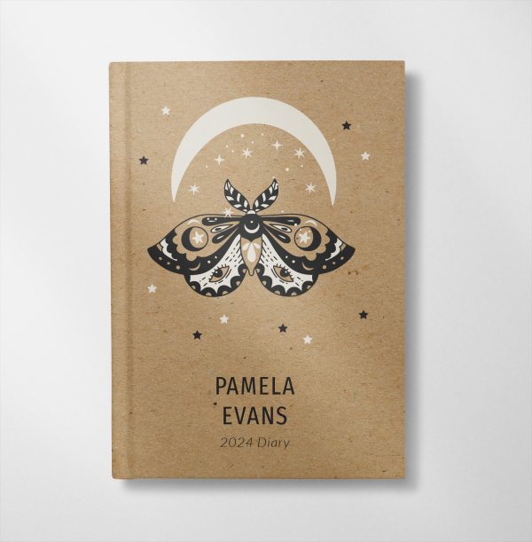 personalised moon & butterfly design diary