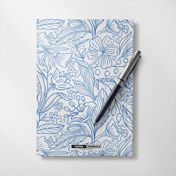 Personalised Blue Floral illustration design Notebook