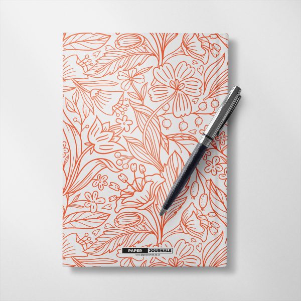 Personalised Orange floral illustration design Notebook