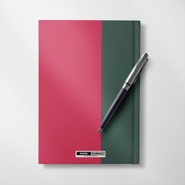 Personalised green and raspberry colour Notebook
