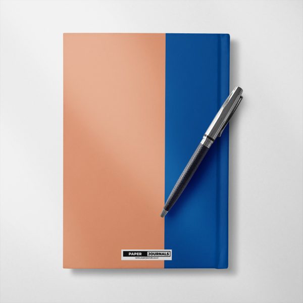 personalised blue and peach notebook